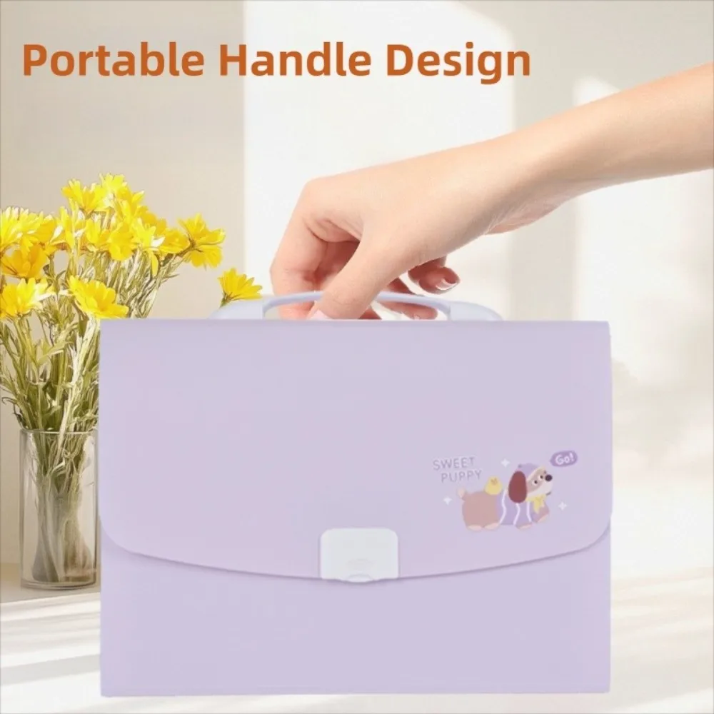 

13 Pockets A4 Size Expanding File Folder Cartoon Paper Document Storage Organ Bag Holder Large Capacity Office School Organizer