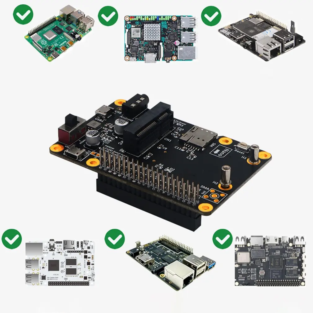 Scheda di espansione USB di dimensioni portatili con slot per scheda SIM Mini modulo 3G/4G/LTE HAT scheda adattatore verticale per Raspberry Pi all'ingrosso