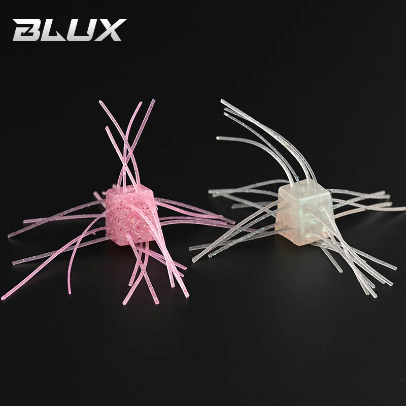 BLUX Dice Rubber 6pcs/lot Soft Bait 12mm 1.8g Handmade Power BFS Fishing Lure Silicone Worm Freshwater Bass Artificial Tackle