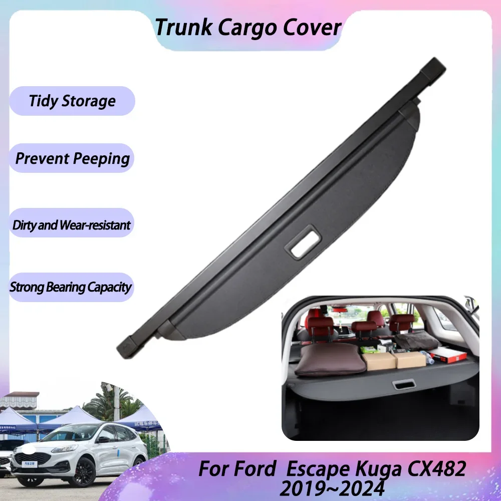 

Car Trunk Cargo Cover For Ford Escape Kuga CX482 2019 2020 2021 2022 2023 2024 Luggage Rear Racks Curtain Tray Shade Accessorie