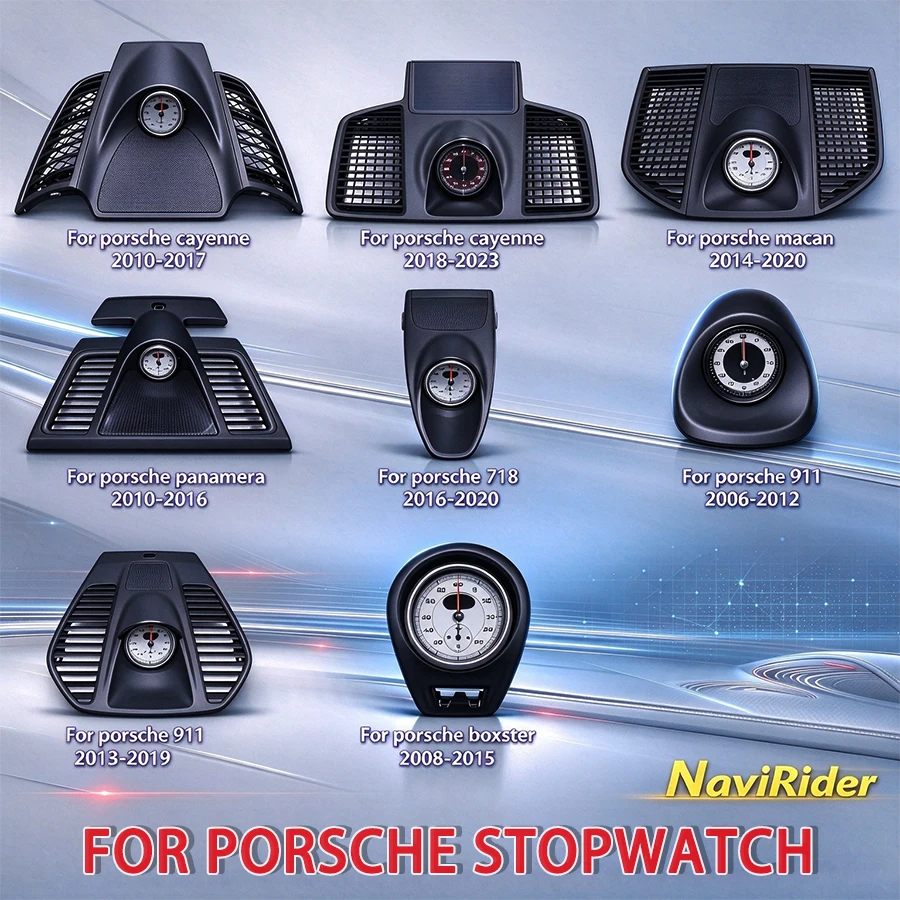 Smart Central Dashboard Clock Electronic Stopwatch Time Meter Plug And Play For Porsche Panamera Macan Cayenne 911 718 Boxster