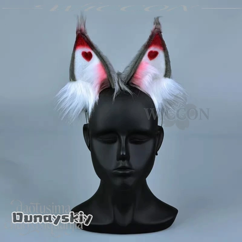 BHemera S @ أنيمي فندق هاسبين تأثيري هاسك Kawaii فروي القط أغطية الرأس الدعائم هالوين شيطان على عقال اكسسوارات Furrsuit الشعر #1