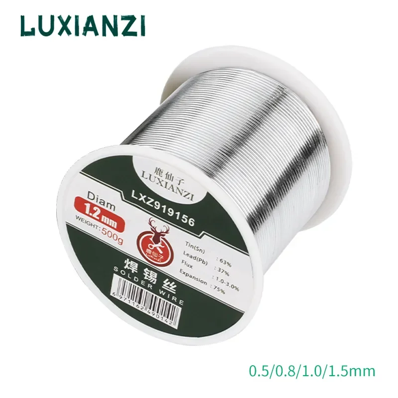 

LUXIANZI 500g Soldering Wire Rosin Core Solder Wire 63/37 High Purity 0.5/0.6/0.8/1.0/1.2/2.0mm BGA Welding Soldering Wire Roll