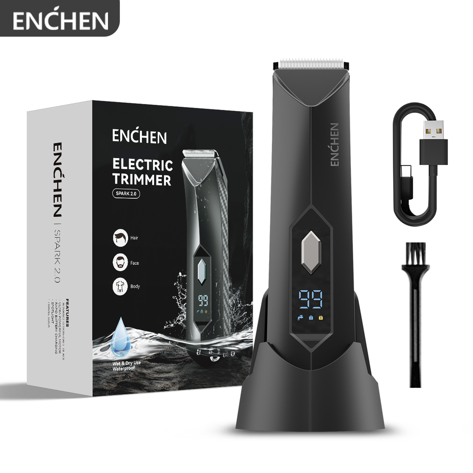 ENCHEN Spark 2.0 Trimmer For Groin & Body Grooming 100% Waterproof 90Mins Long-Lasting And Rechargeable With Digital Display