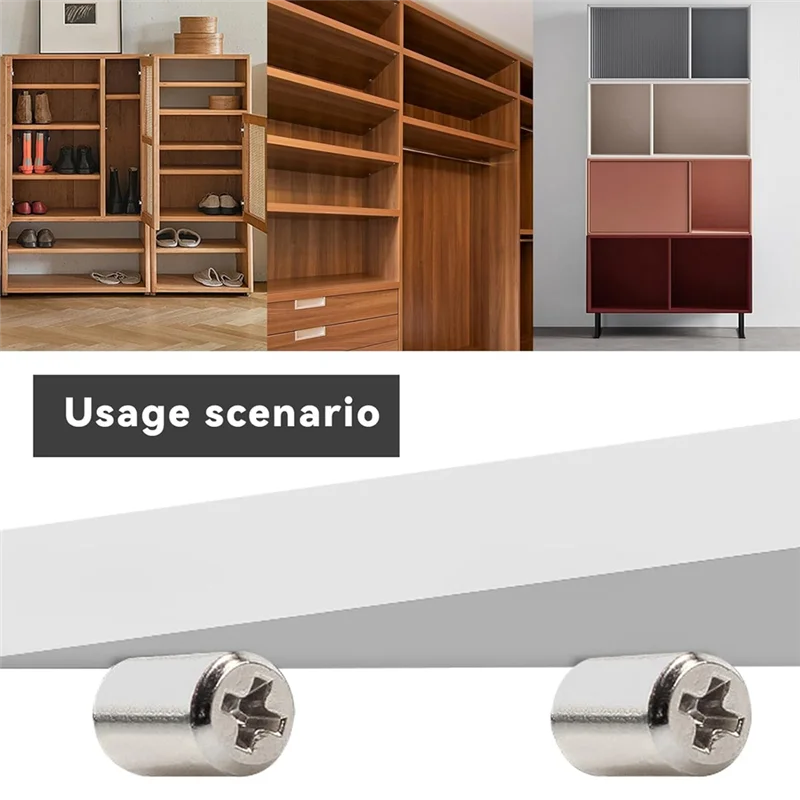 50Set Self-Tapping Screw With Rubber Sleeve Laminate Support Homemade Wardrobe Cabinet Glass Hard Partition Nail Easy Install-N3