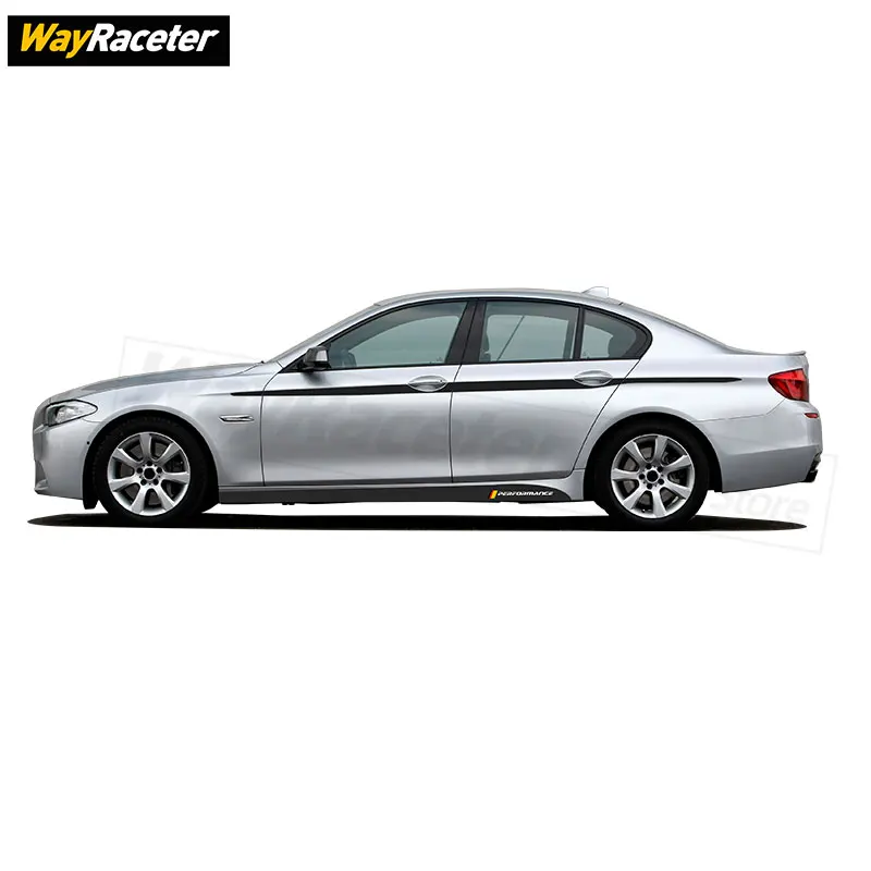 م أداء الباب الجانب تنورة ملصق ألياف الكربون الفينيل الخصر خط العلوي المشارب ملصق مائي لسيارات BMW 5 سلسلة F10 سيدان F11 بجولة