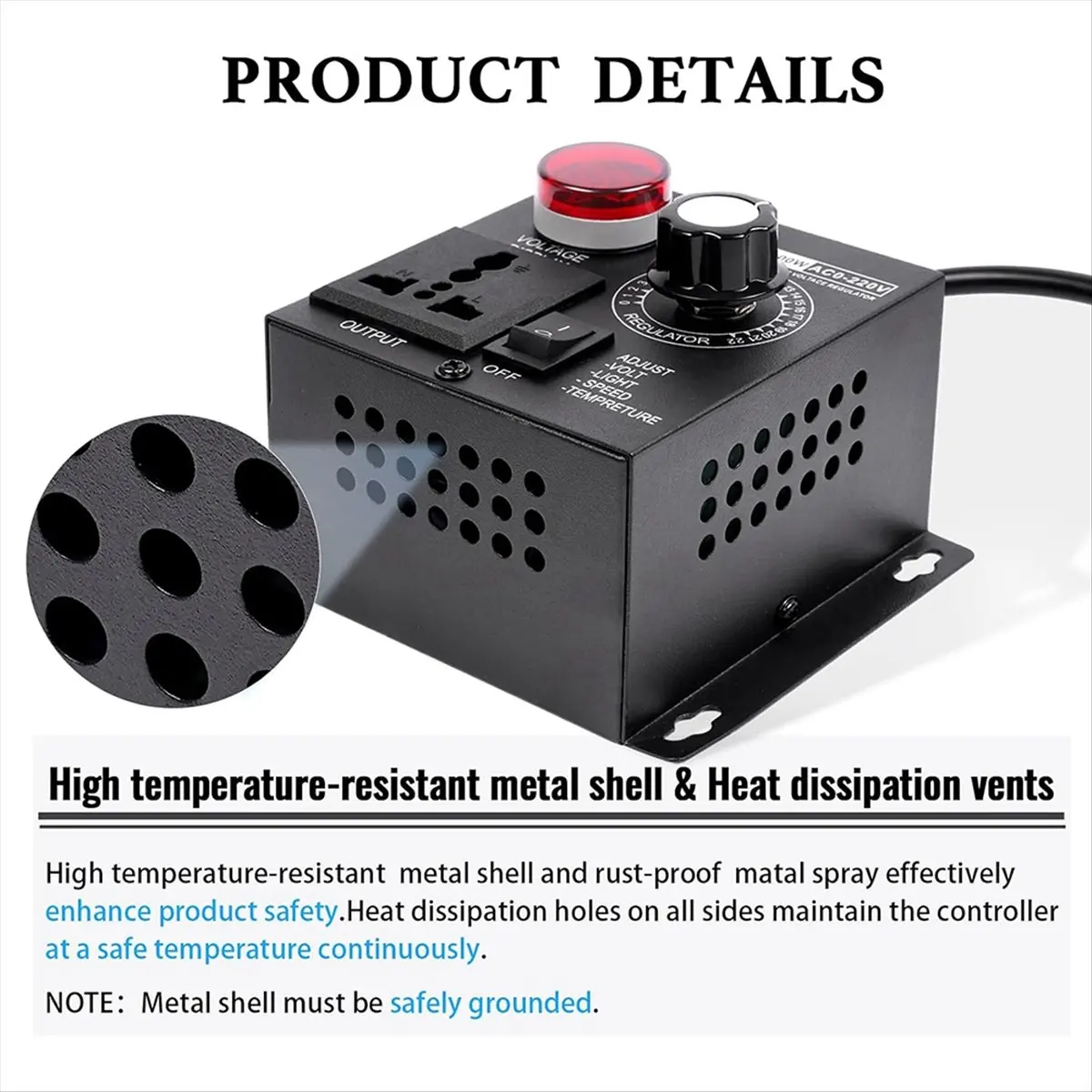 

2026 + AC Motor Speed Controller ,Variable Speed Controller Fan Speed Controller, 120V SCR Voltage Regulator US Plug