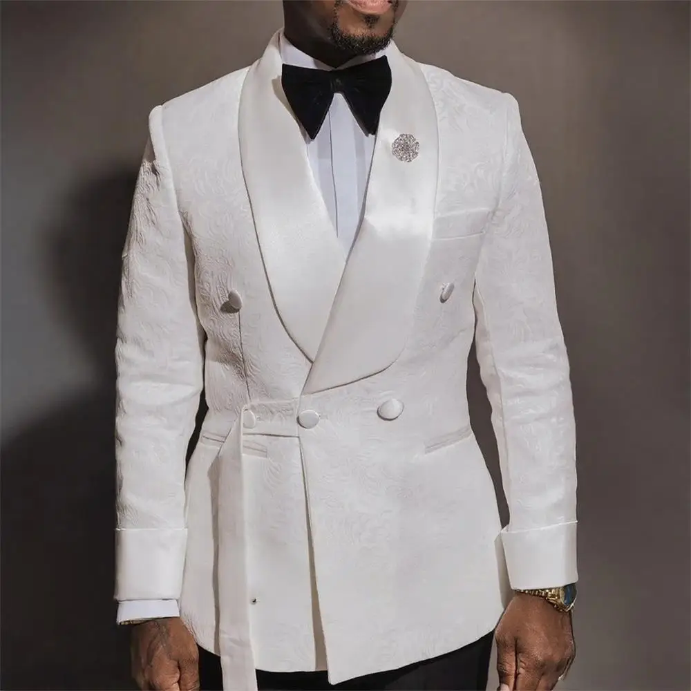 

New Chinese style groom's wedding jacquard dress Blazers High end business banquet men's fashion Suit Jacket