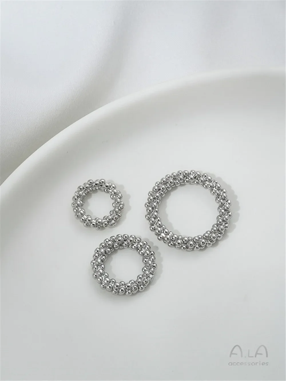 14K Copper Clad True Gold Ring Concave Convex Closed Ring Handmade Connection Ring Circle DIY Jewelry Hanging Ring Accessories