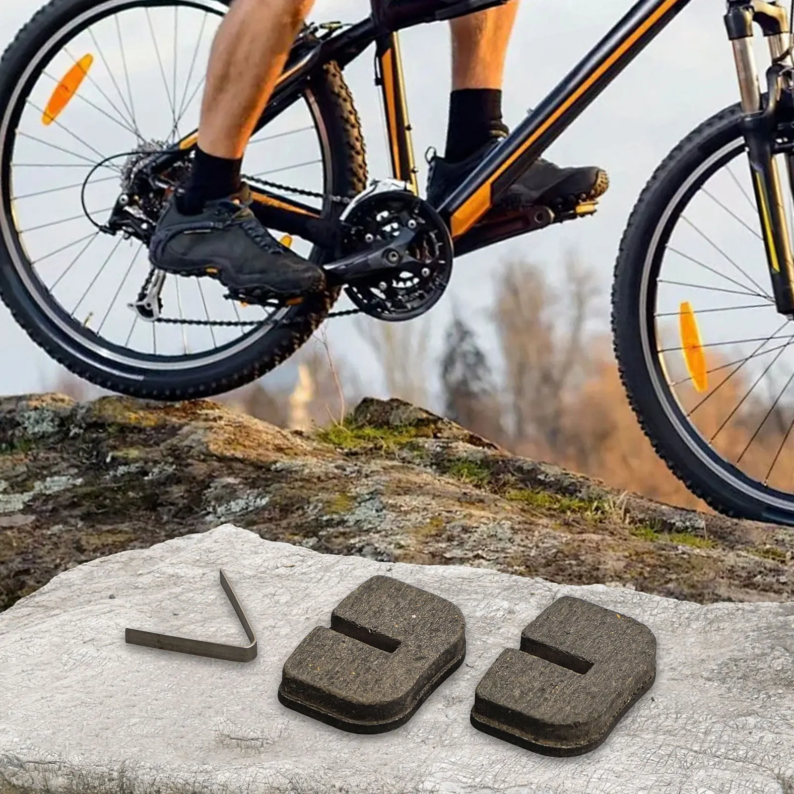 1 Pair Semi-Metallic Resin Brake Pads Compatible with For Pocket Bike and All-Terrain Vehicle Brake Systems for Smooth Operation