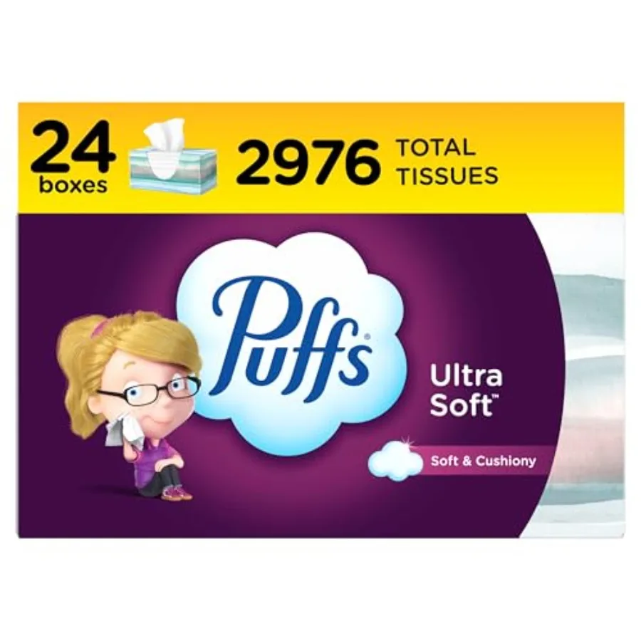 

Салфетки для лица Puffs Ultra Soft, 24 семейных упаковки, 124 салфетки в каждой упаковке