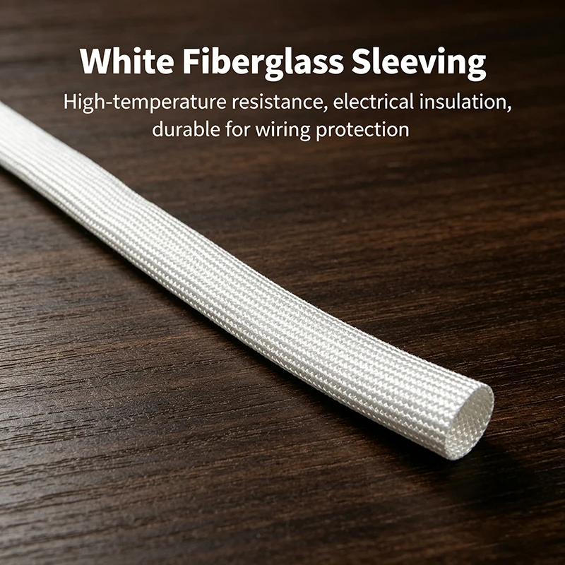 High Temperature 600Deg.C Fiberglass Sleeve Braided Insulation Fire Retardant Chemical Resistant Cable Protector Industrial Tube