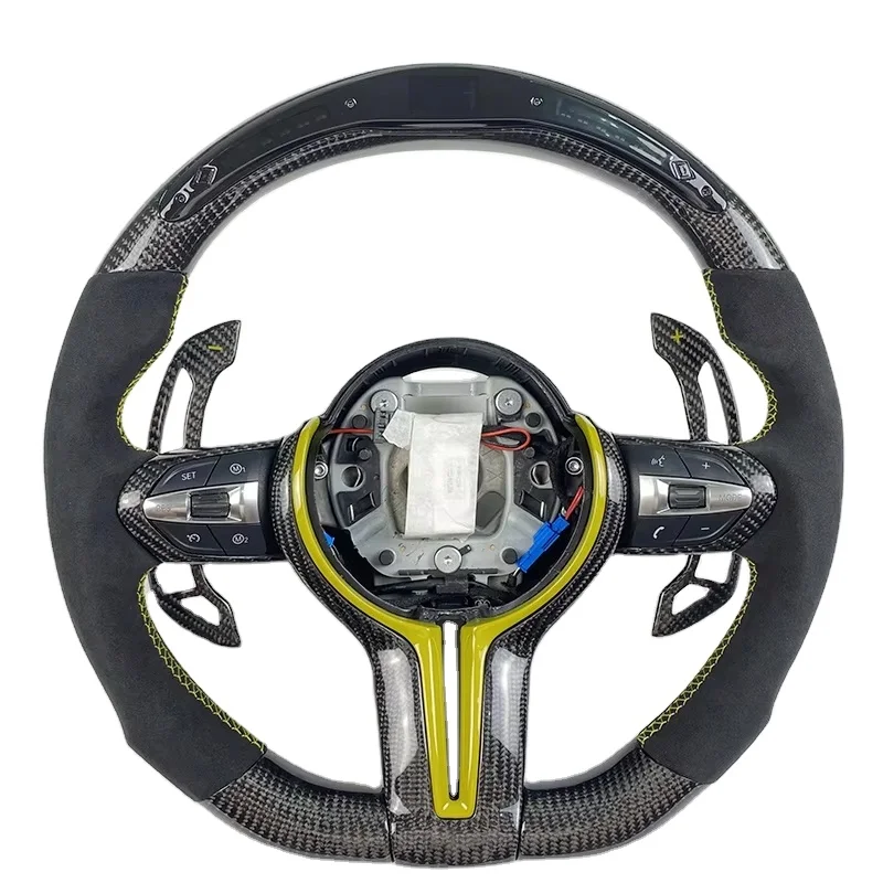 Real Carbon Fiber Leather Steering Wheel for BMW 1 2 3 4 Series F10 F20 F30 F82 Sports Design Style Models M3 M4 M5 M2 Fit