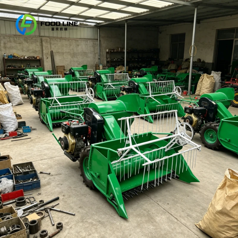 Customized Combine Grain Harvester 6-9HP High Efficient Rice Wheat Harvest Equipment for Mountain Slope Farmland
