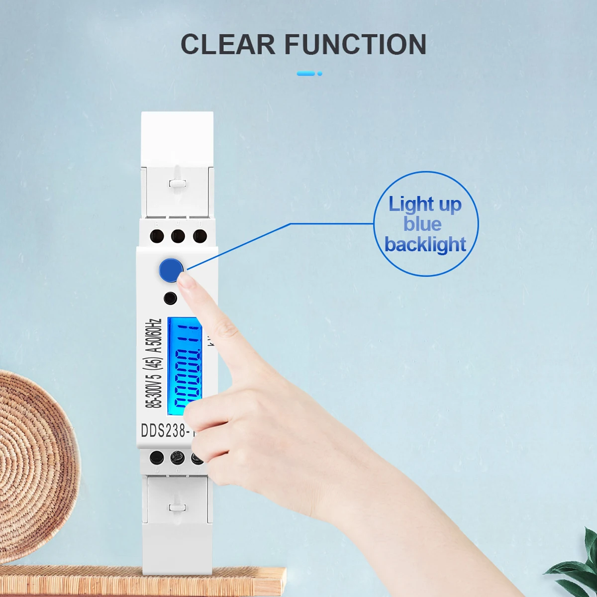 TOMZN 5(45)A 45A MAX 110V 220V 50-60HZ voltage current single phase Din rail KWH Watt hour energy meter with RS485 MODBUS-RUT
