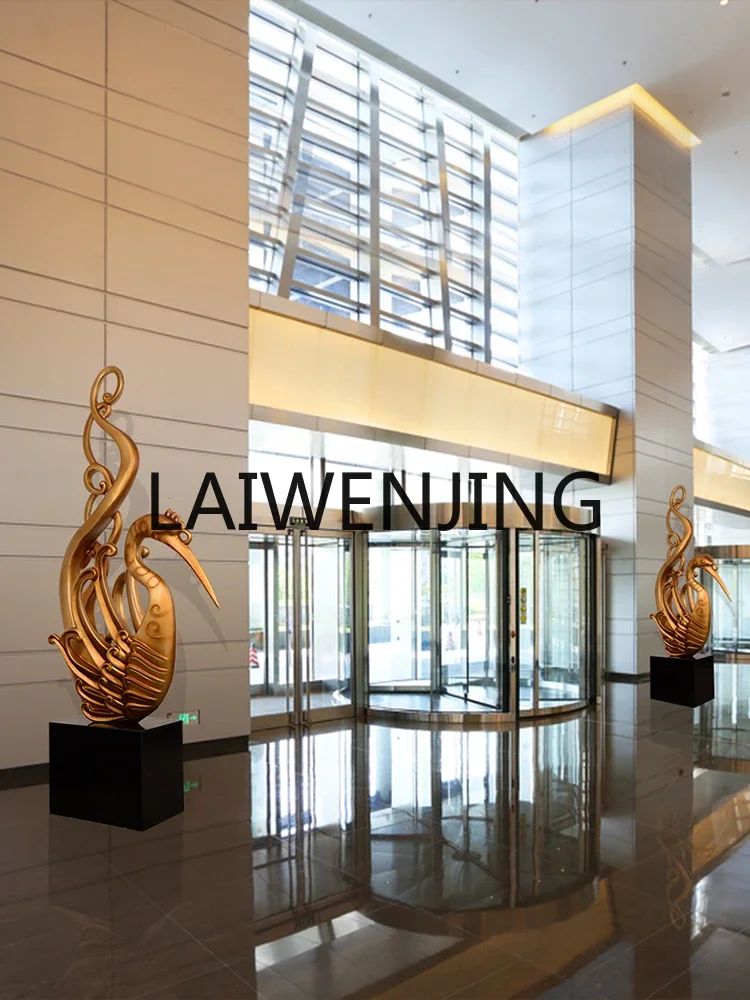 BJ2Hotel Lobby Lobby Floor Sculptured Ornaments New Chinese Style Decoration Phoenix Large Crafts Fortune Opening Gift