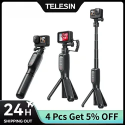 TELESIN Shorty Rechargeable Selfie Stick Tripod with Remote Control for Gopro Hero 13/12/11/10/9 High-Capacity Battery Monopod