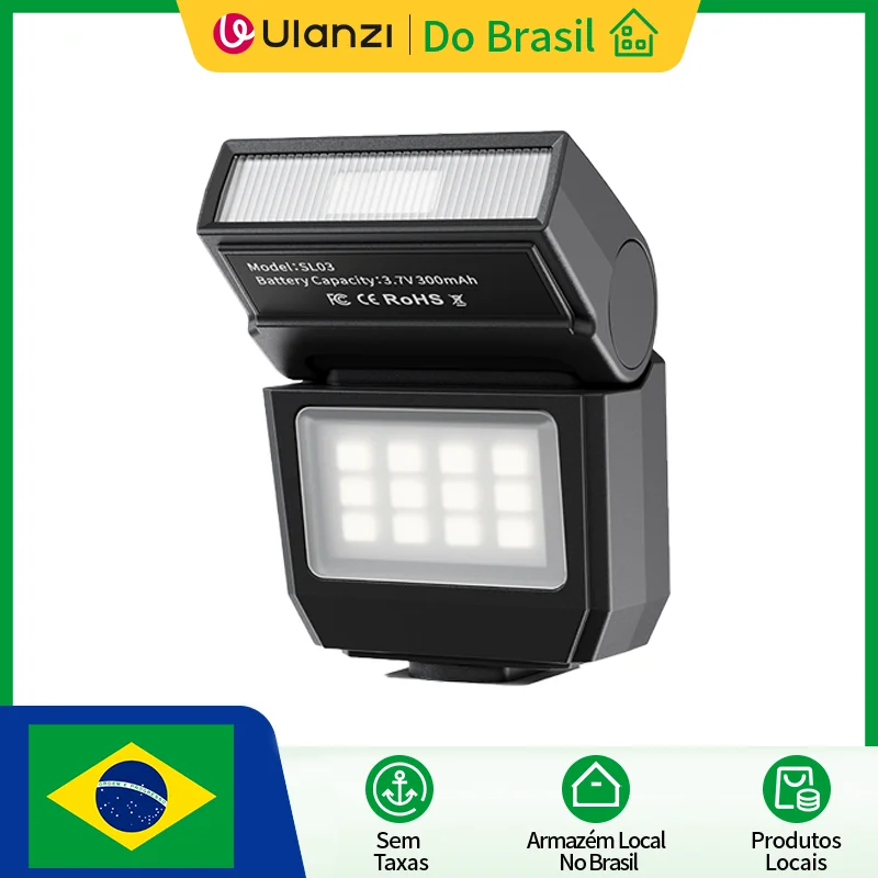 Ulanzi SL03 Mini Câmera Flash Speedlight Flash GN8 Luz de preenchimento ajustável para Canon Sony Nikon DSLR Câmera Fotografia ao ar livre