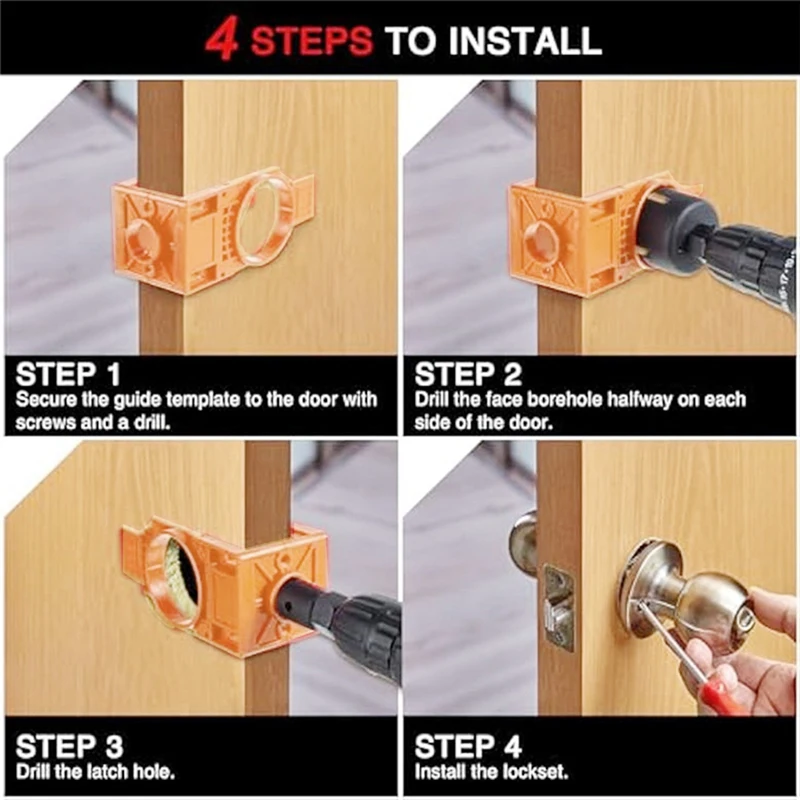 Upgrades Door Lock Installation Kit Door Hole Drilling Kit For Wood Door Door Lock Hole Saw Door Knob Installation Kit