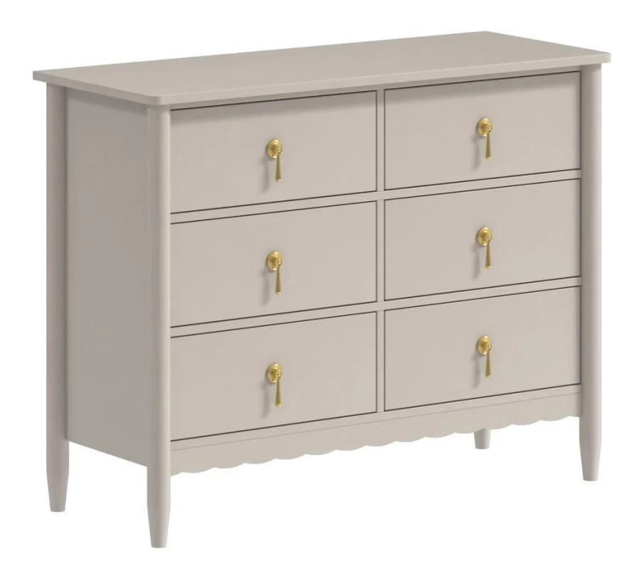 xx-Scalloped Edge 3 Drawer 80cm Wide Chest of Drawer Green for Bedroom*