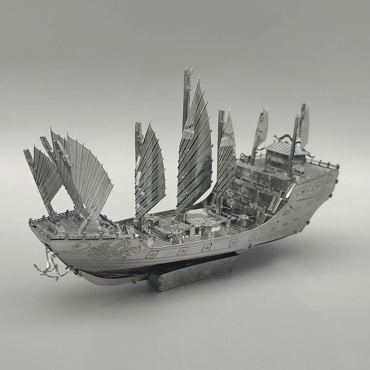Zheng He's Treasure Ship 3D Metal Puzzle Stainless Steel DIY Handmade Model Miniatures Assembled Figurines Decoration Crafts