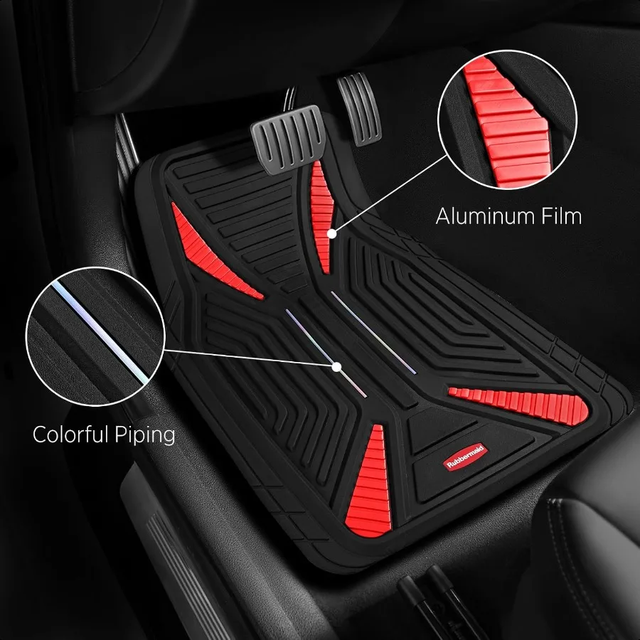 Car Mat Full Set Universal TrimtoFit HeavyDuty Car Floor Mats 4Piece Set for All Weather Protection Durable Rubber Mat for Cars