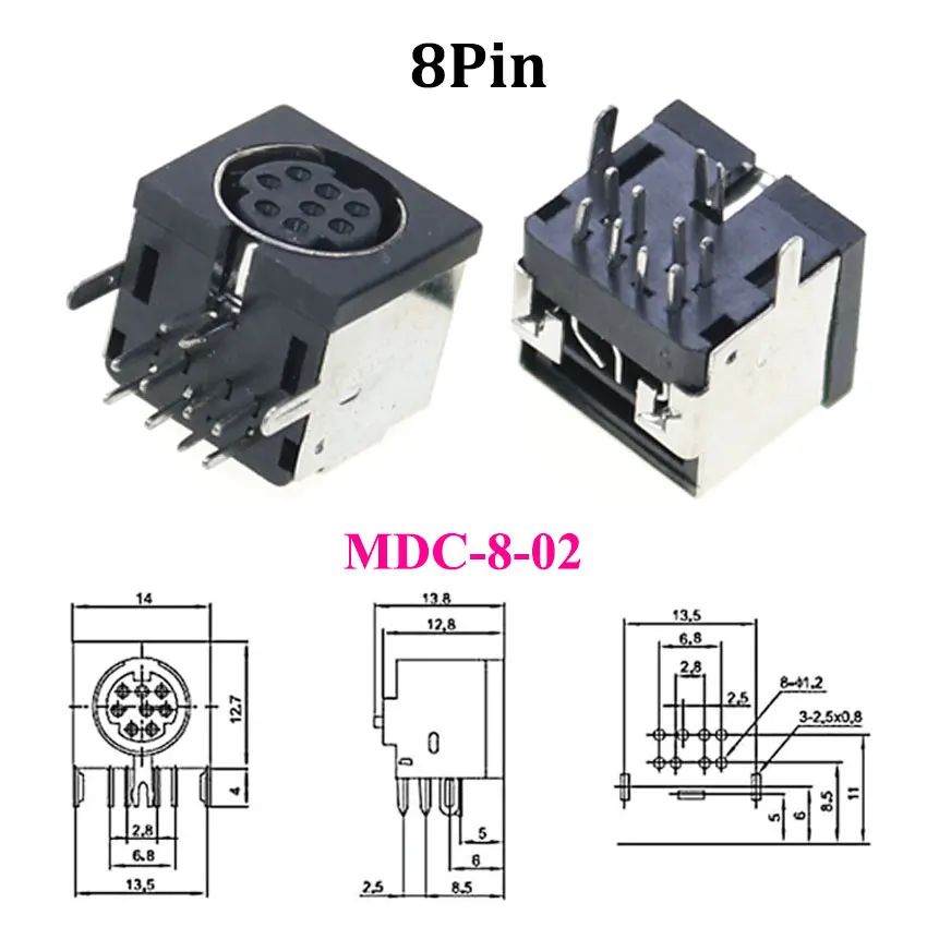 1 stücke S Terminal Audio Video Din Buchse Stecker S-video PCB Mount 3/4/5/6/8/9Pin Silber Ton PS2 Rund DIN Micro Jack – Detail 12