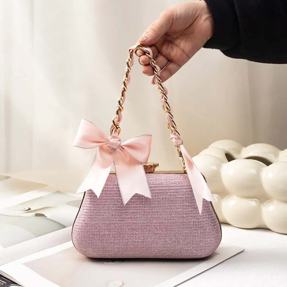 Taschenzubehör Metall-Taschenkette Dekorative Schmetterlingsknoten-Kette DIY Handtaschen Seidenschal-Dekorationskette Einfarbige Handtaschenkette