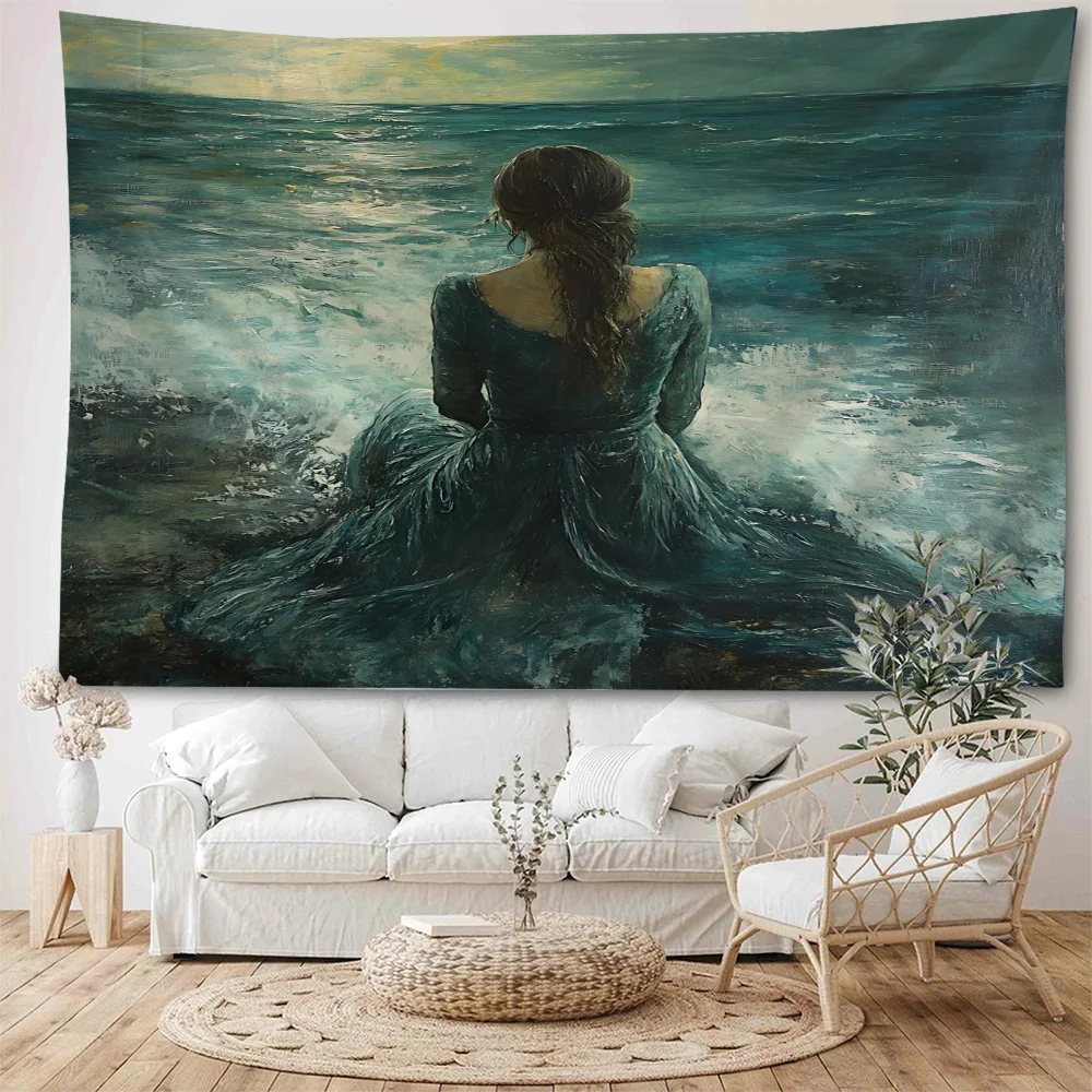 تقدير اللوحات الشهيرة، صورة فتاة، منظر خلفي لفتاة، زخرفة خلفية للنساء والأطفال، نسيج