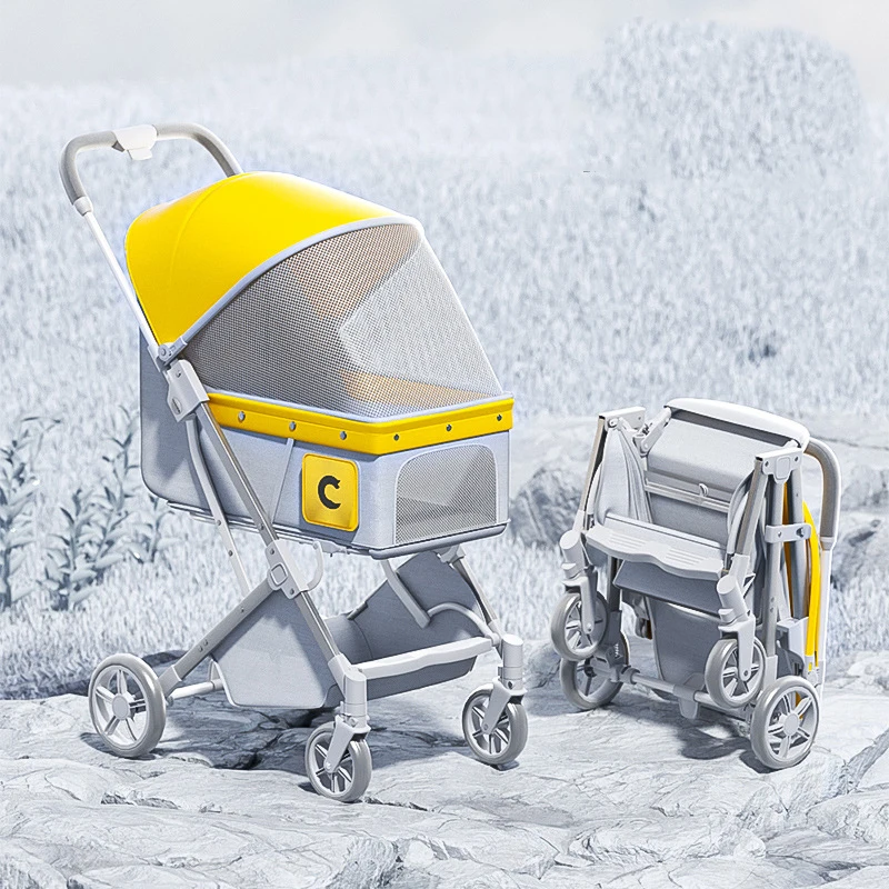 Manufacturer Wholesale Stroller, Foldable Breathable Travel, Portable Dog Pet Stroller, Lightweight Durable Design