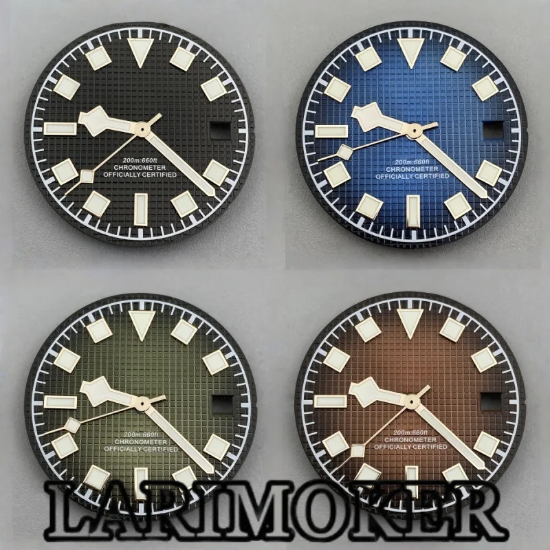 

LARIMOKER 29mm Grid texture Dial Luminous Dial With hands with Compatible with DG2813 ETA PT5000 Movement Watch Parts