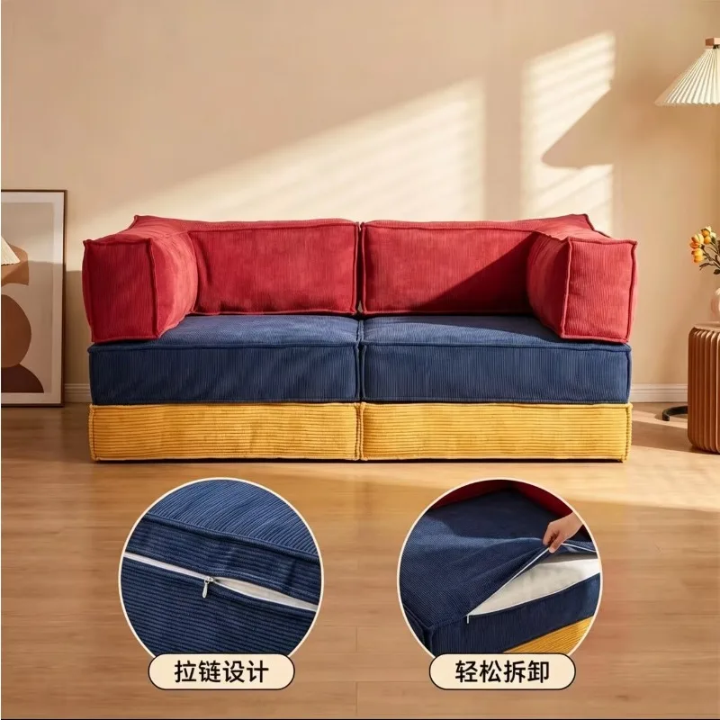 Pudding sofa bed, small apartment multi-functional folding dual-purpose, household lazy compression sofa