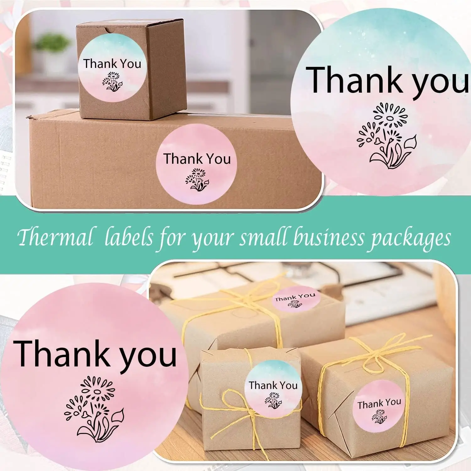 2 Inch Round Direct Thermal Stickers Waterproof Color Thermal Labels Small Business Stickers Color-Code Dot Labels 500pcs