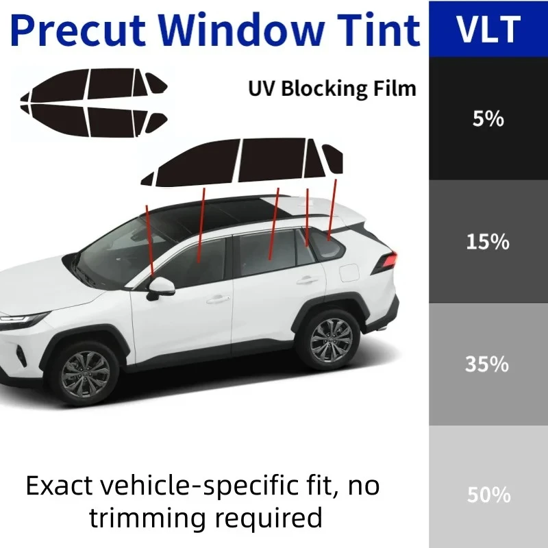 トヨタrav4-2006-2025-xa30-xa40-xa50用、4ドア＋サイドウィンドウ用、カット済みの窓用フィルム。紫外線・赤外線・熱を遮断し、プライバシー保護に優れた2層構造のpet素材。