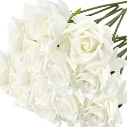 10pcs Artificial Roses Flowers Faux Latex Rose Artificial Real Touch Fake Rose Decoration for Wedding