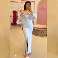 Customized Jersey Beading Cocktail Party A-line Off-the-shoulder Bespoke Occasion Gown Midi Dresses
