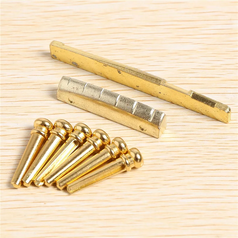 

A06F-30PCS Guitar Brass Bridge Pins Saddle Nut Replacement Parts For Acoustic Guitar