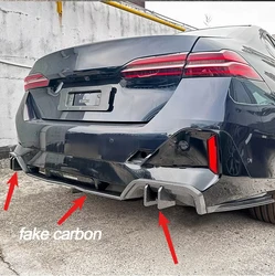 BMW 5 시리즈 i5 G60 G61 M 스포츠 2023 - 2025 520i 530i 530e 540i 550e M560e 용 탄소 섬유 블랙 후면 범퍼 디퓨저 스포일러