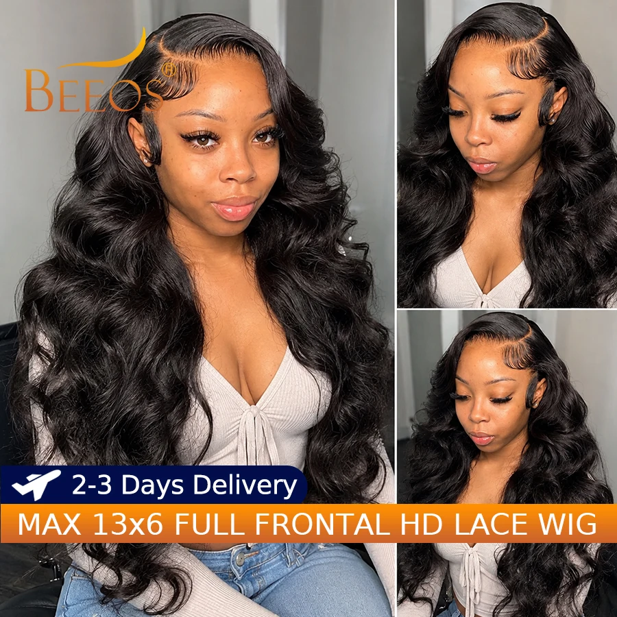 BEEOS Pre Plucked Ultra Fitted 13x6 HD Lace Frontal Wigs Skinlike HD Transparent Lace Wigs 100% Human Hair Brazilian For Women