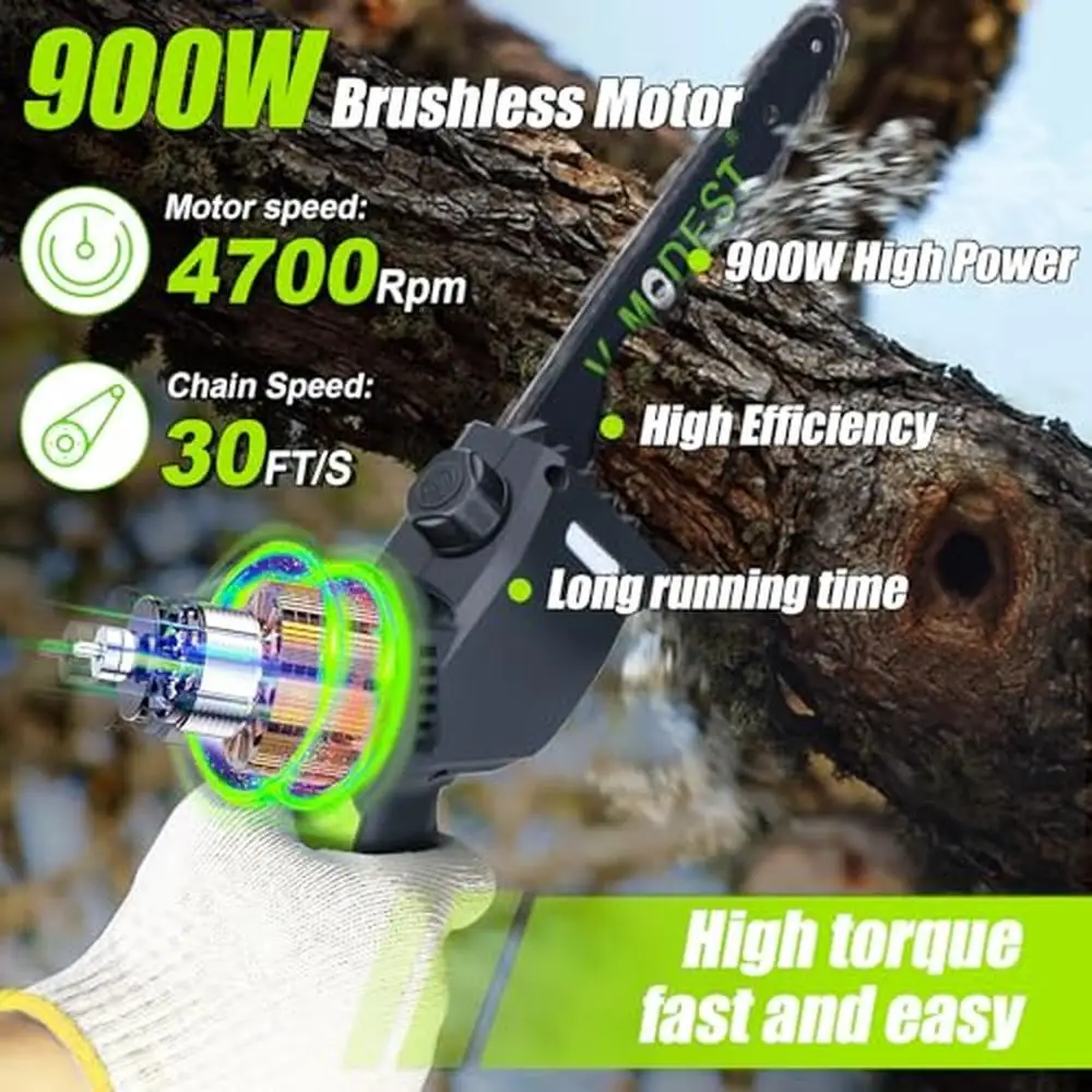 Cordless Pole Chainsaw and Pruning Shears Set Extension Pole Compatible Battery System High Branch Cutter Ground Trimmer Sharp