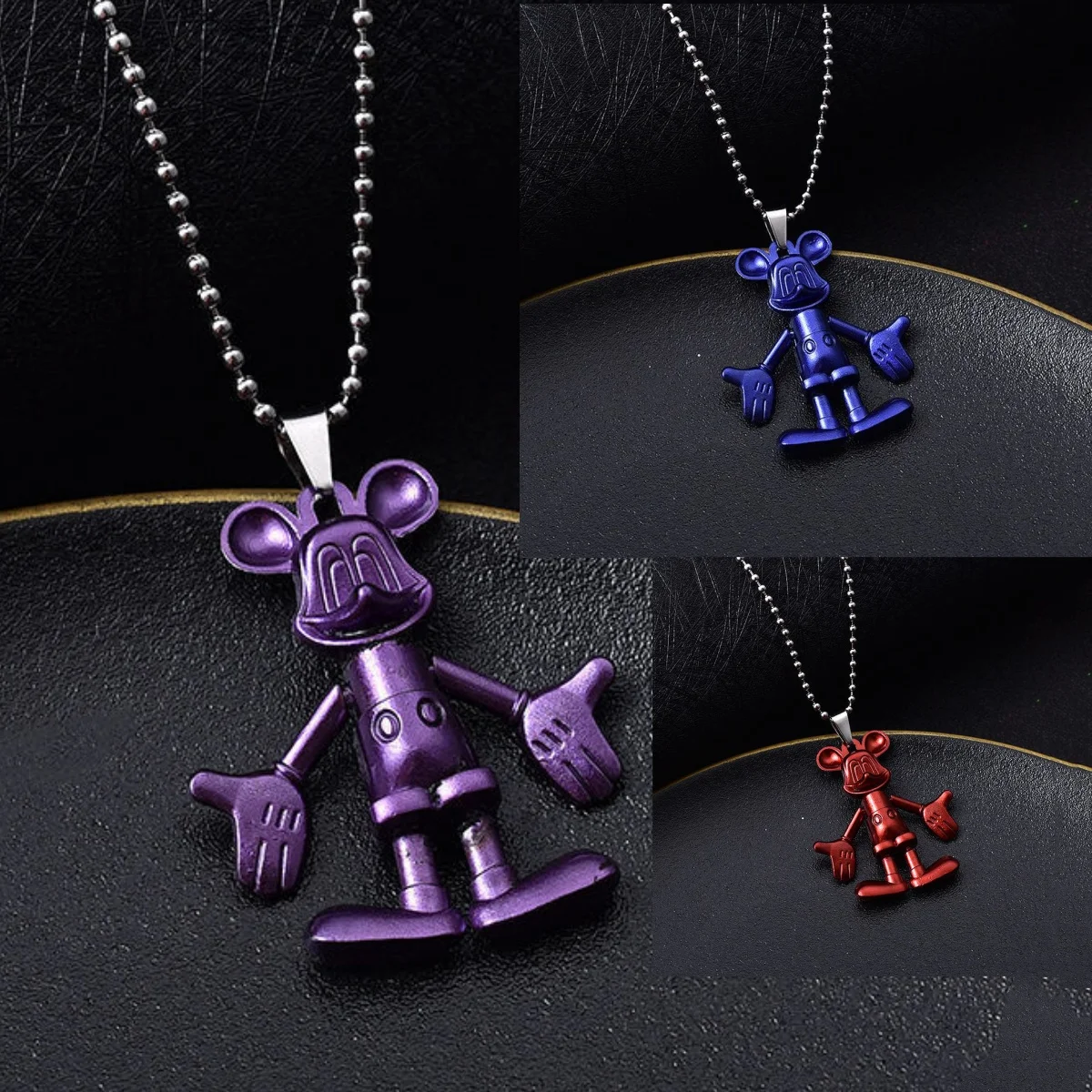 

Mickey Mouse animation peripherals hip-hop movable limbs cartoon Mickey long necklace cute pendant accessories women chains