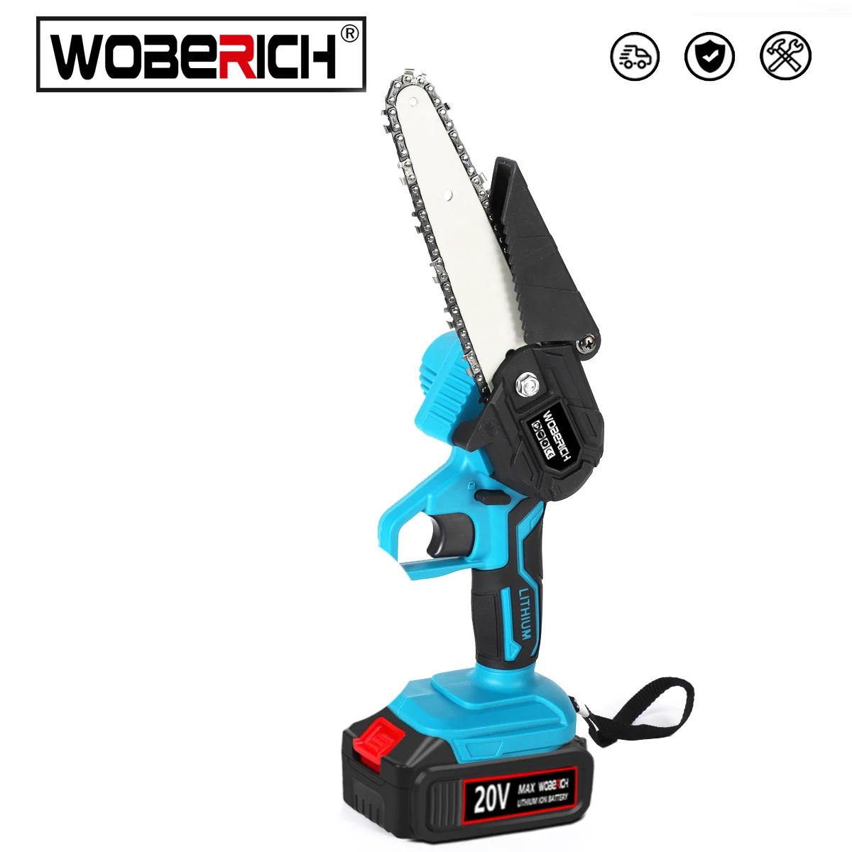 

WOBERICH Cordless ChainSaw 6 inch Electric Mini Chain Saws Cordless Garden Tree Logging Trimming Saw For Wood Cutting For Makita