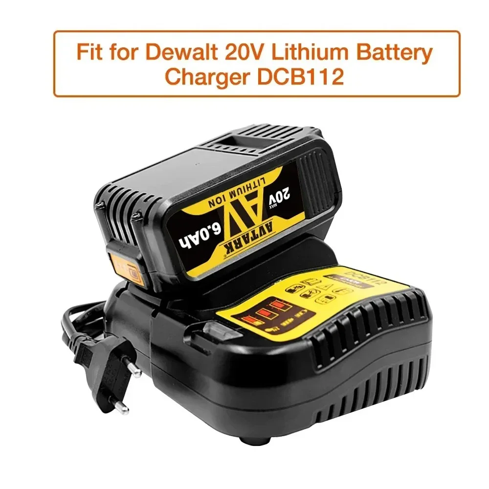 For Dewalt power tools 18V 8Ah rechargeable battery, power tool lithium battery 20V 18V 5Ah 6Ah DCB180, DCB181, DCB182