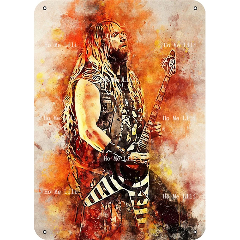 Watercolors Zakk Wylde Guitarist Metal Signs For Cafes Bars Pubs Shop Wall Decorative