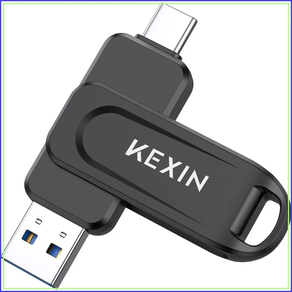 128GB USB C Flash Drive Dual Thumb Drive 100MB/s Swivel USB-A & Type-C USB 3.0 Memory Stick for Smartphone Tablet iPhone 15/16/17 Car Game Console