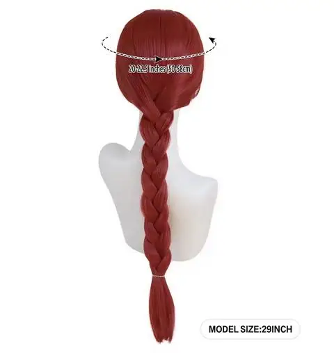 Synthetic Hair Long Braided Reddish Brown Heat Resistant Costume Wig for Fiona Cosplay Adult Fiona Costume Women Shrek Anime