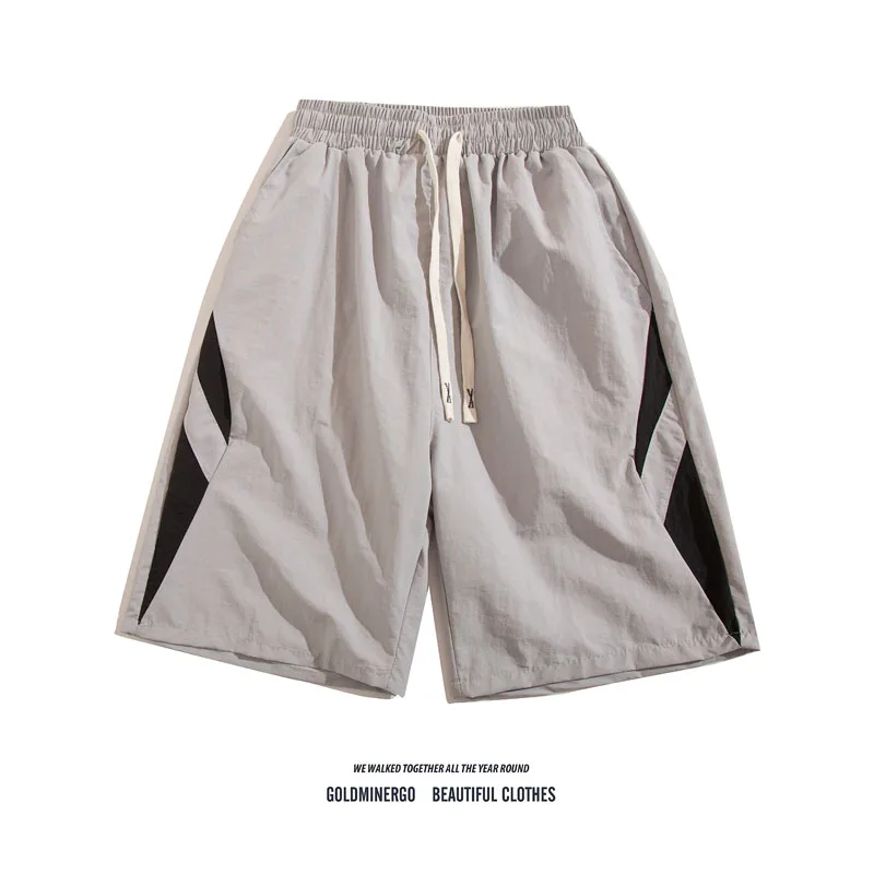 

Летние тонкие дышащие быстросохнущие повседневные шорты для мужчин, модные брендовые, цветные, свободного кроя, для улицы, спорта, бега, пляжа, пятичетвертные...