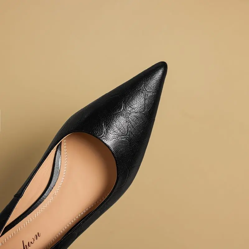 MORAZORA 2026 New Genuine Leather Shoes 4cm High Heels Office Dress Shoes Pointed Toe Fashion Single Shoes