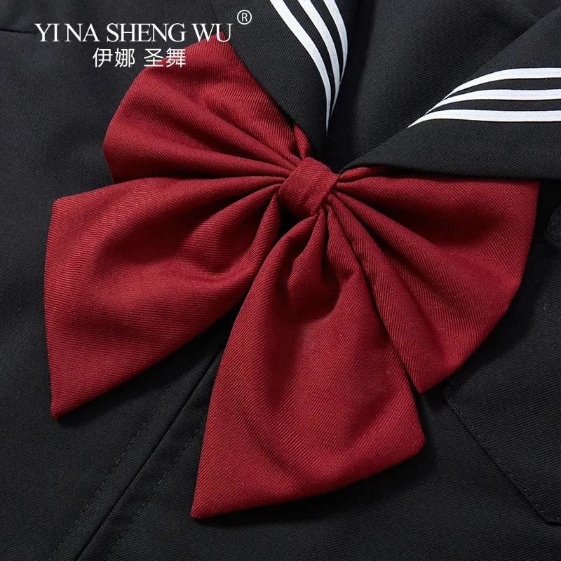 Uniforme scolastica coreana giapponese stile base Uniformi per studenti delle scuole superiori universitarie Costumi cosplay di marinaio Gonna a pieghe superiore nera