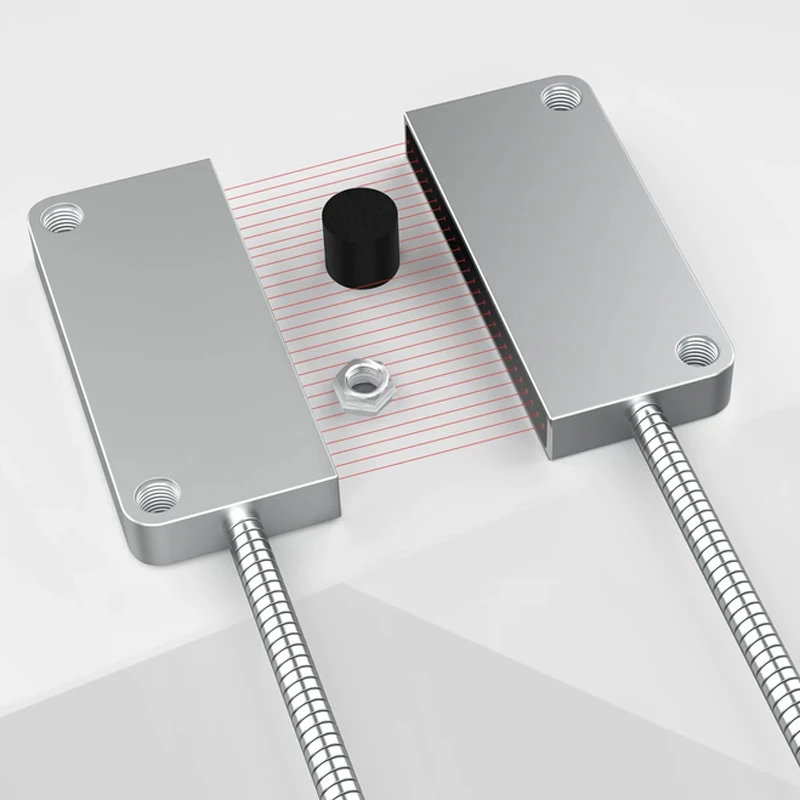 Area Sensing Optic Fiber Sensors, Different Detecting Zone Optional Through Beam Type With Metallic Pipe Protection